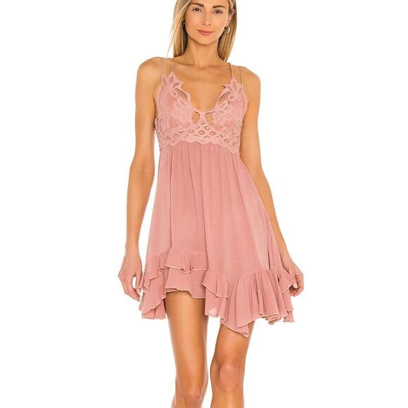 NWT Free People One Adella Slip Dress in Rose XS - Picture 1 of 9